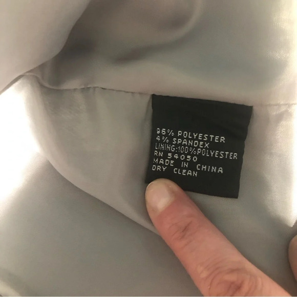 Anne Klein Blazer - Grey - 3 Button Front Shoulder Pads  Size 8 - Picture 6 of 10